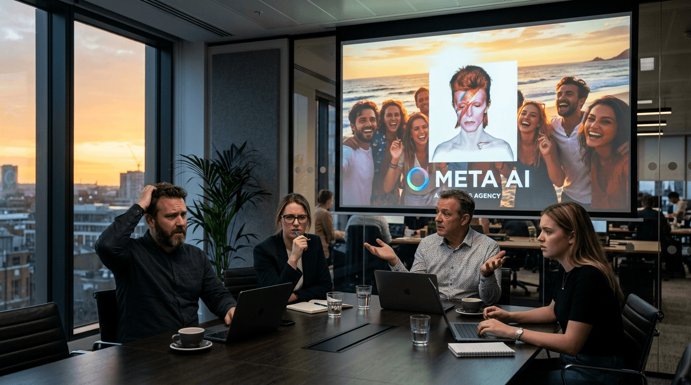 Meta unterlegte eine KI-Optimismus-Werbung mit einem Bowie-Song über die Apokalypse — und niemand bei Meta bemerkte es
