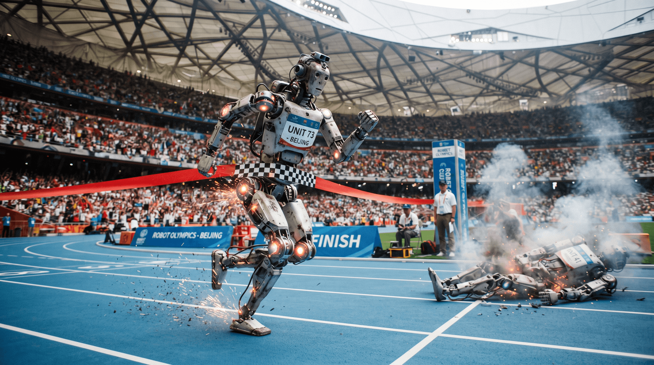 Humanoid Robots Smash Records, Then Burst Into Flames