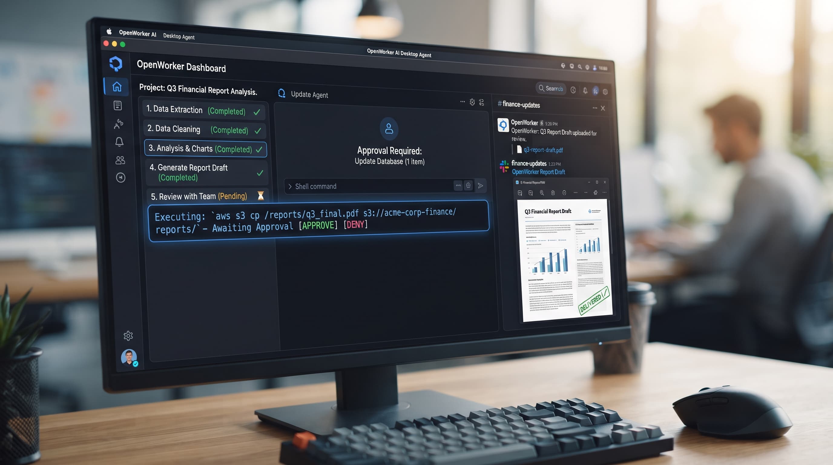 OpenWorker Desktop-KI-Assistent Oberflache